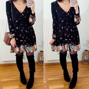 Sèzane Carina Mini Dress Multicolor Floral Printed Boudoir Size  36/US4